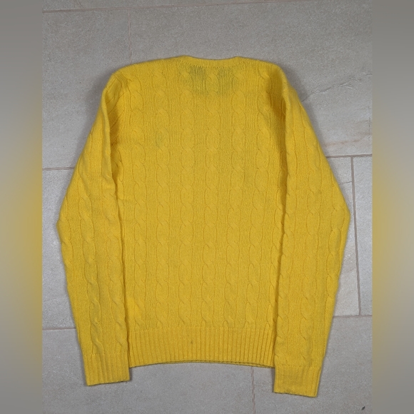 Polo Ralph Lauren Julianna Crewneck Cable Knit Sweater Lot of 2 Yellow White - Picture 5 of 12